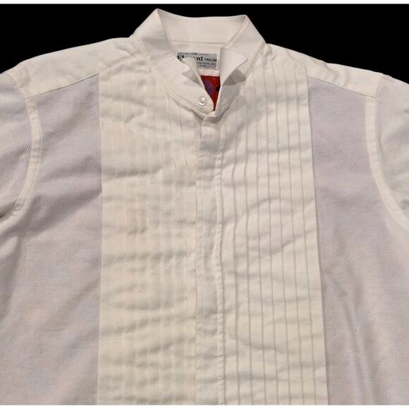 Vintage Hong Kong Hilton Hotel Custom Shirt French Cuff Elegant Tailor White Red - Picture 4 of 10